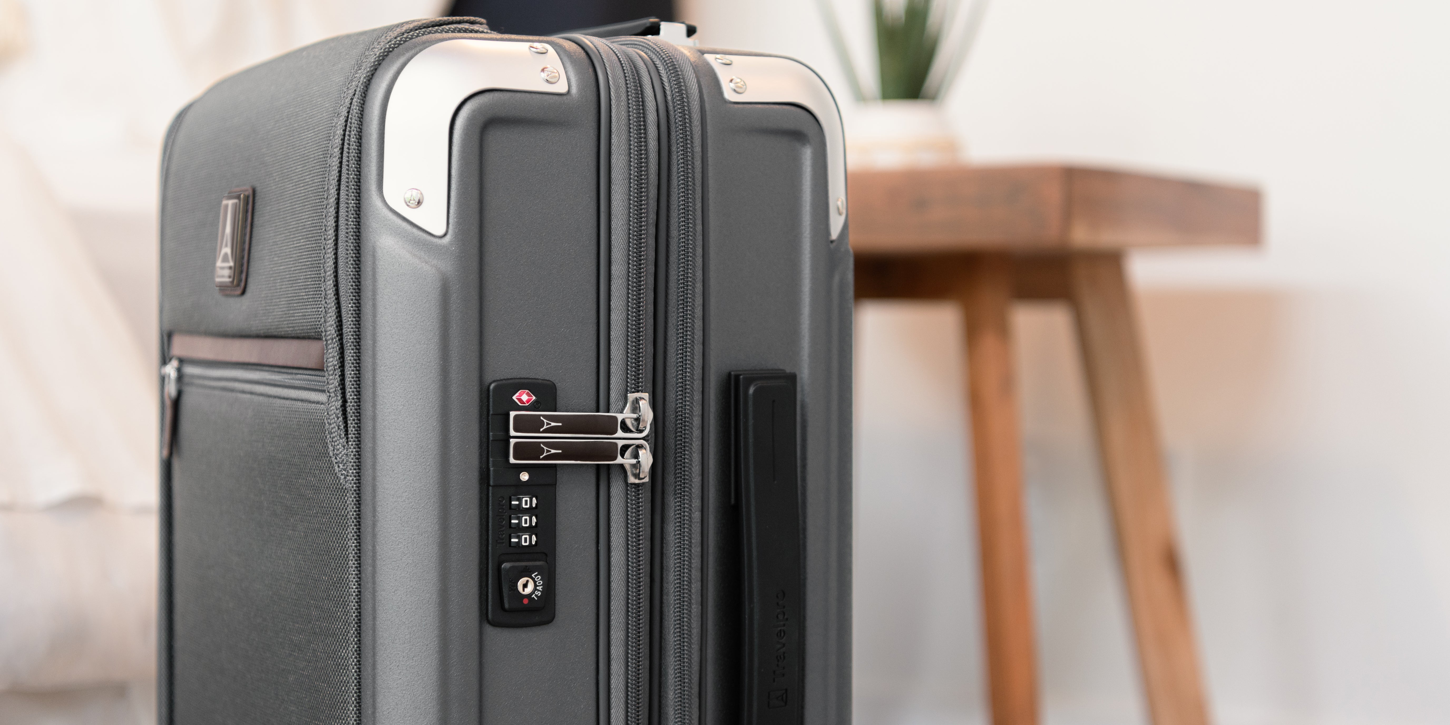 Close up of Platinum Elite Hardside TSA lock