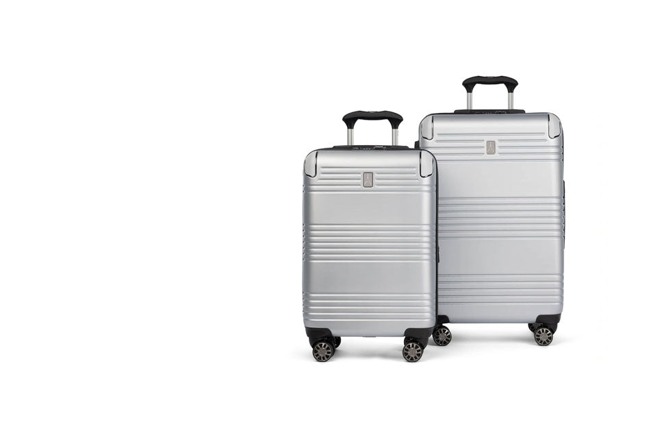 Roundtrip hard shell luggage sets in Silver.